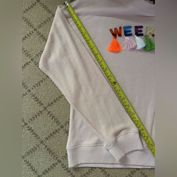 Rails light pink long sleeved crew neck crop sweatshirt with text details - L - Picture 4 of 11